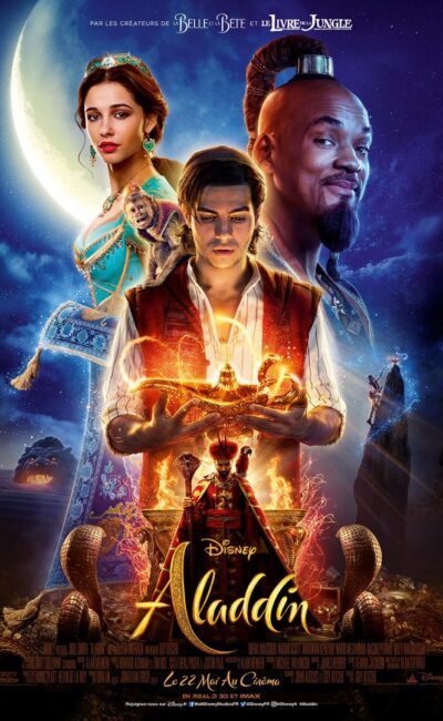 Affiche du remake live d'Aladdin, avec Will Smith