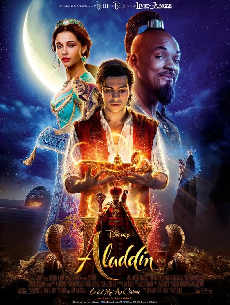 Affiche du remake live d'Aladdin, avec Will Smith
