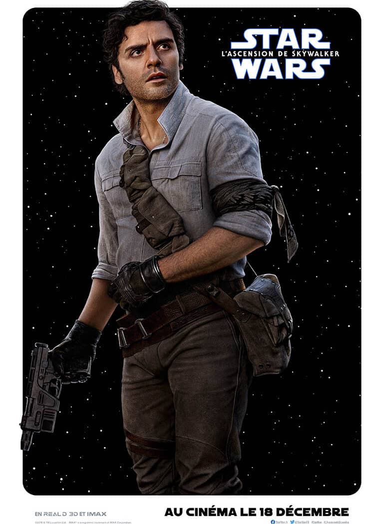 Osxar Isaac dans Star Wars l'ascension de Skywalker - affiche personnage