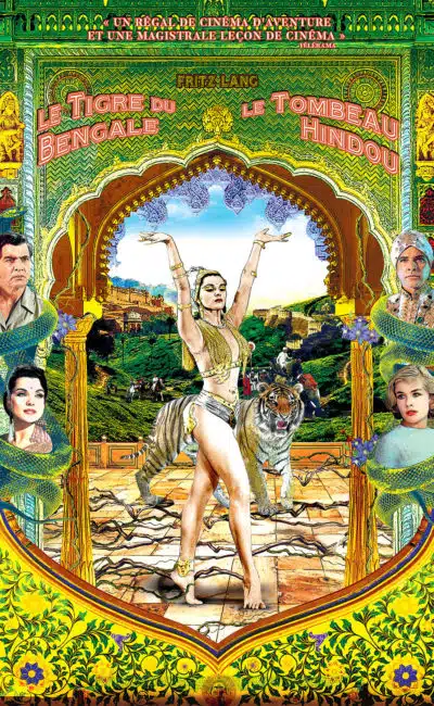 Affiche globale de la reprise des deux clasiques de Fritz Lang le tigre du Bengale et Le tombeau Hindou