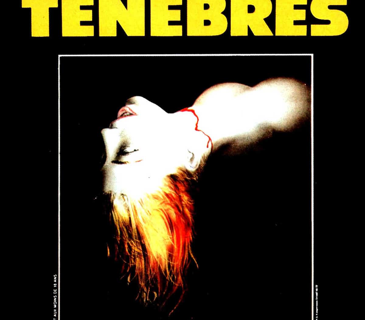 Affiche de Ténèbres, giallo de Dario Argento