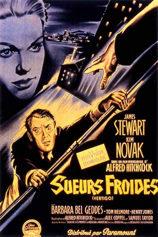 Affiche de Sueurs froides d'Alfred Hitchcock