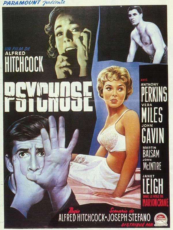Affiche de Psychose d'Alfred Hitchcock