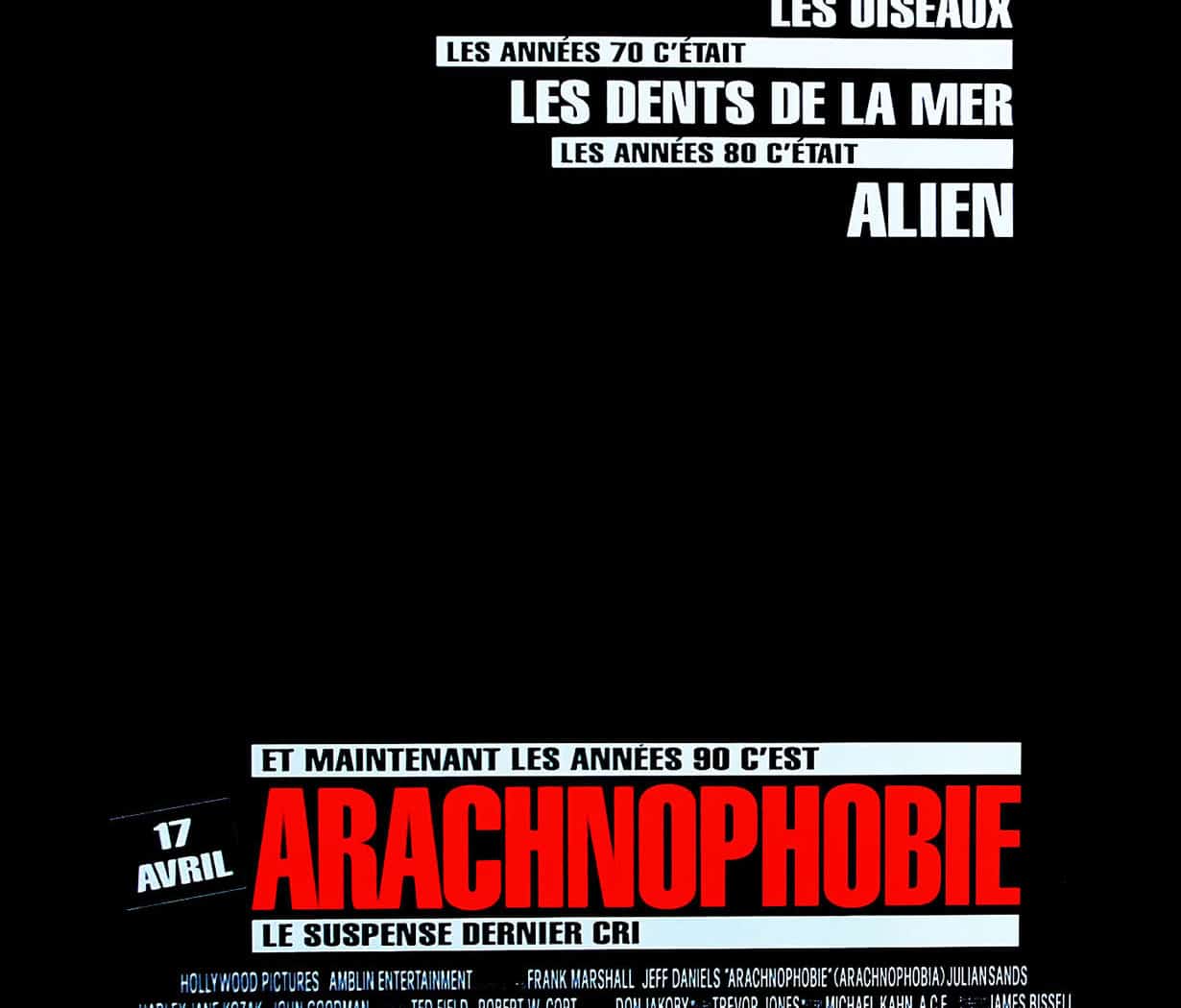 Teaser français Arachnophobie archives Frédéric Mignard