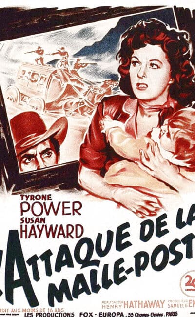 L'attaque de la malle-poste : affiche de Roger Soubie, avec Tyrone Power