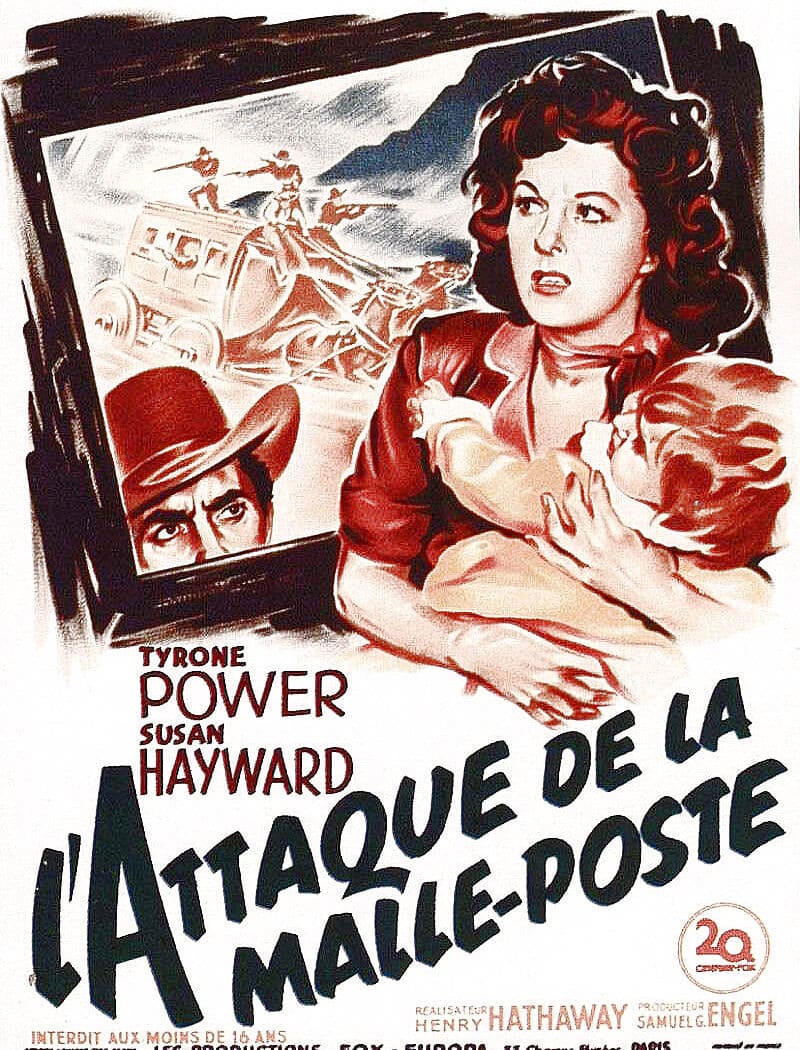L'attaque de la malle-poste : affiche de Roger Soubie, avec Tyrone Power