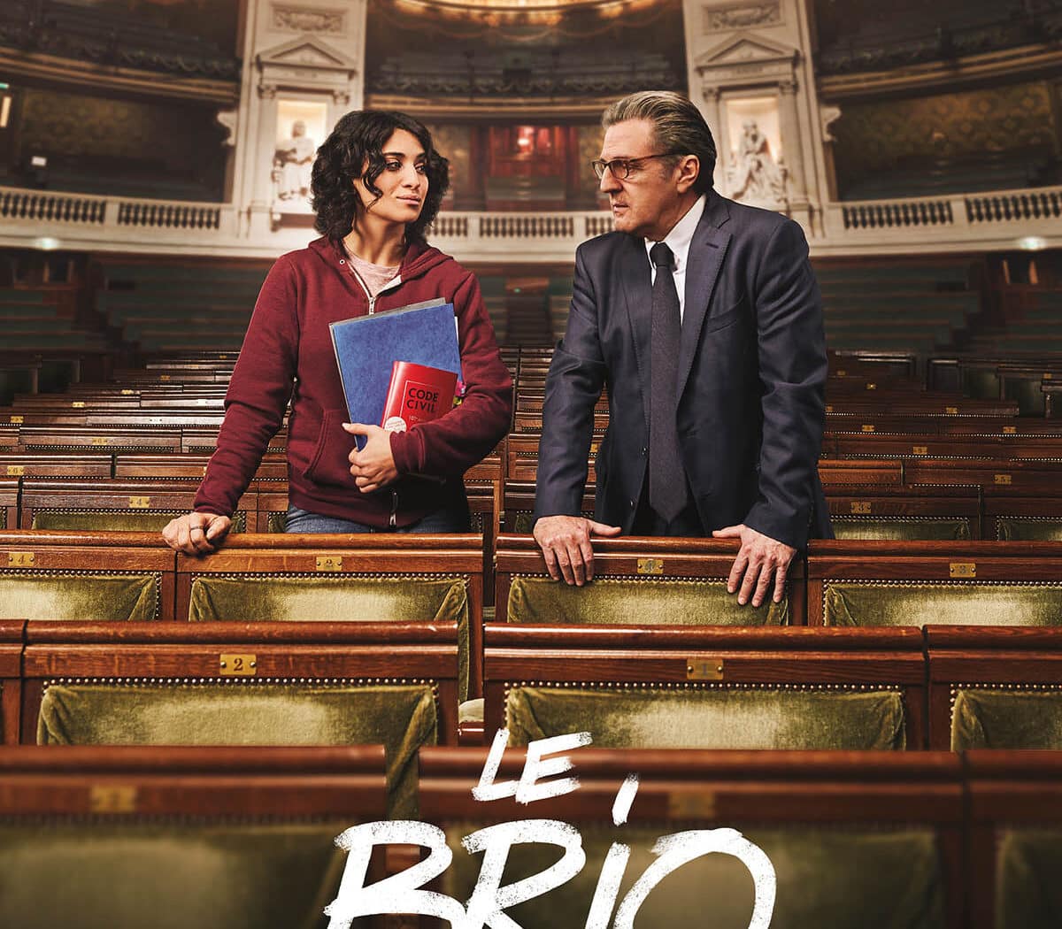 Camélia Jordana et Daniel Auteuil dans le Brio d'Yvan Attal, affiche du film