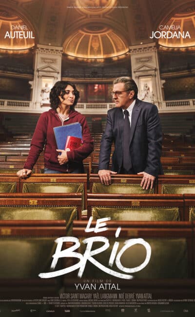 Camélia Jordana et Daniel Auteuil dans le Brio d'Yvan Attal, affiche du film