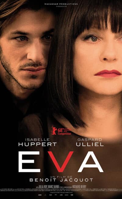 Affiche de Eva, avec Isablle Huppert - un film de Benoît Jacquot