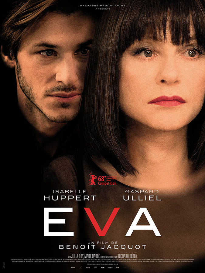 Affiche de Eva, avec Isablle Huppert - un film de Benoît Jacquot