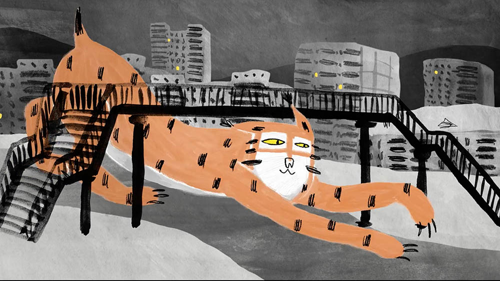 Un lynx dans la ville (2020) de Nina Bisiarina, extrait de En attendant la neige 