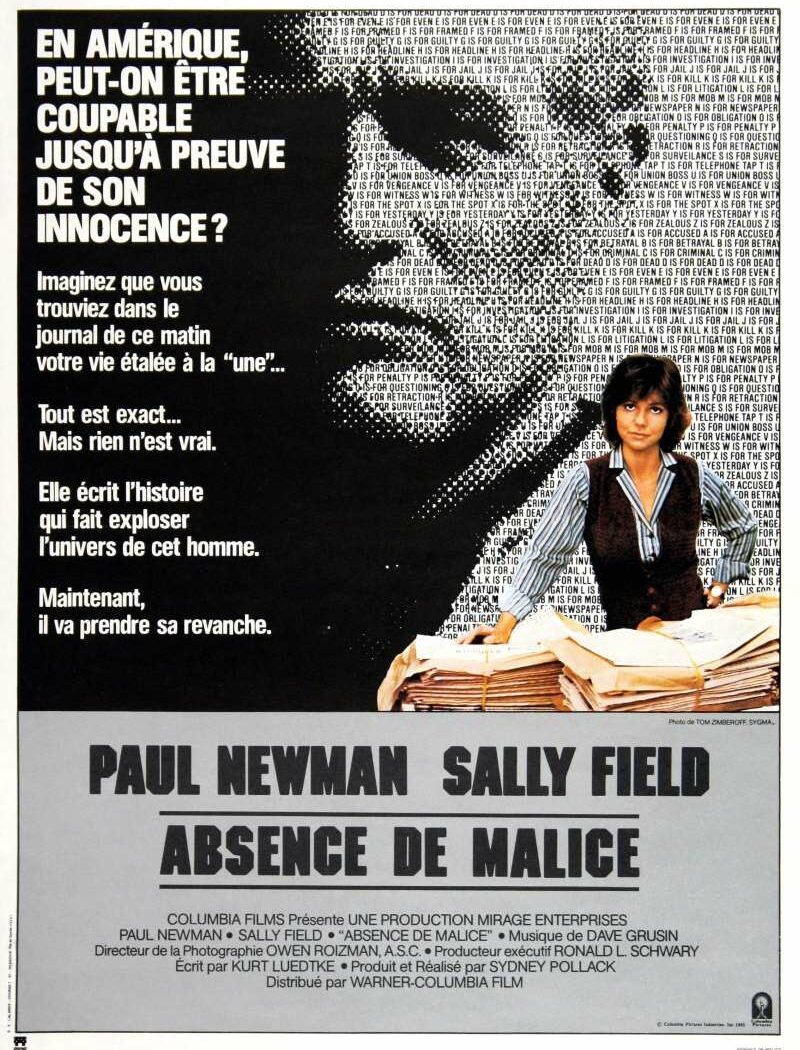 Absence de malice, l'affiche