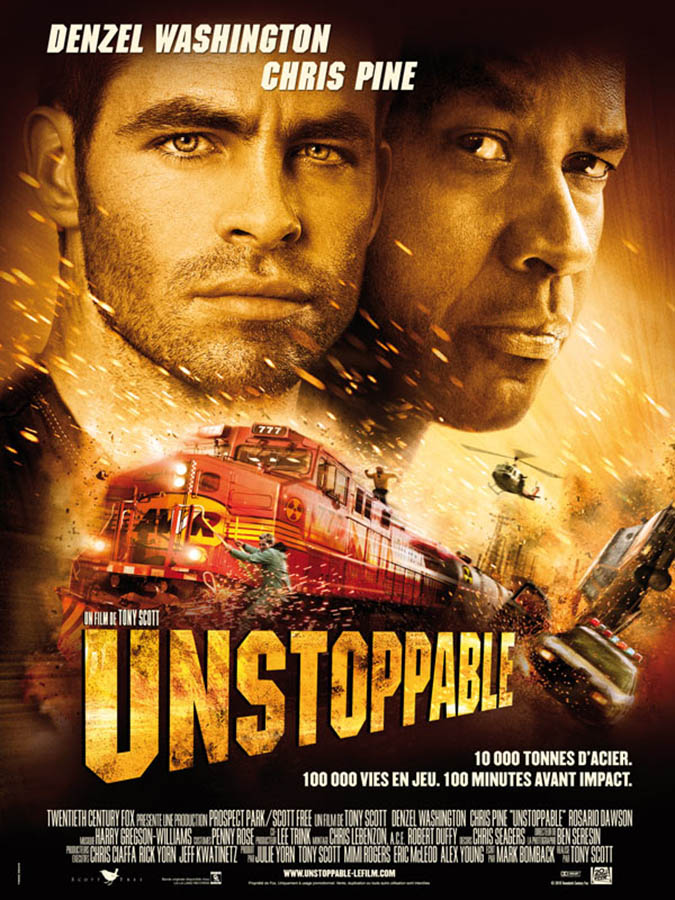 Unstoppable, affiche du film de Tony Scott avec Chris Pine
