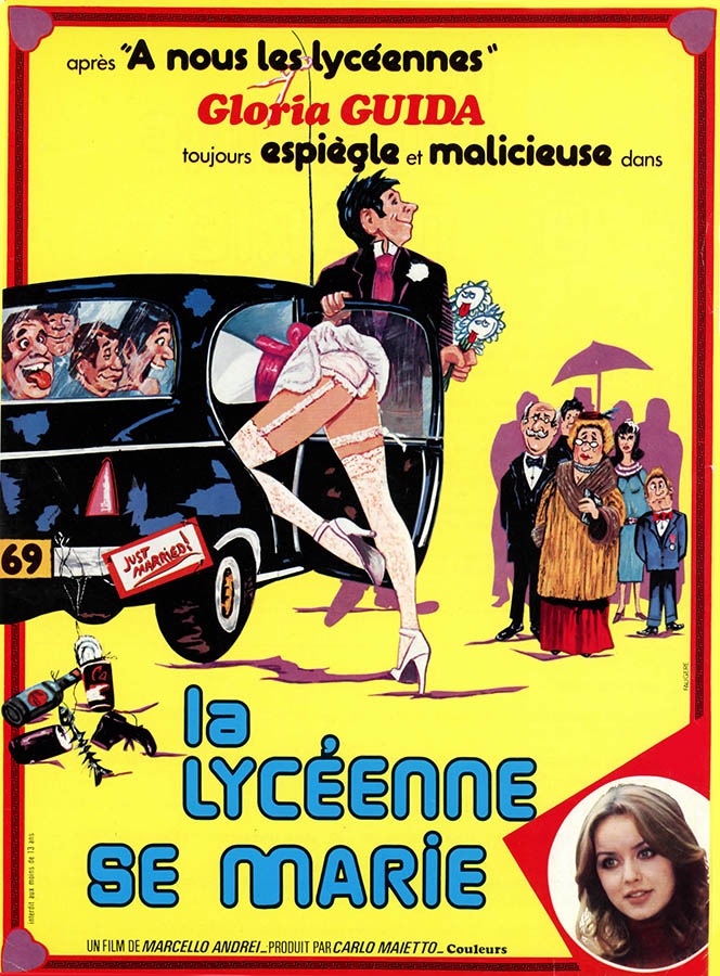 Affiche de La lycéenne se marie de Marcello Andrei, avec Gloria Guida