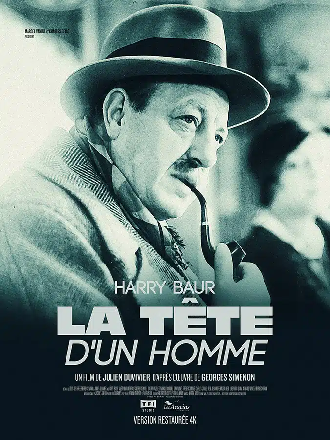 La tête d'un homme, affiche reprise 2025. Un film de Jean Duvivier