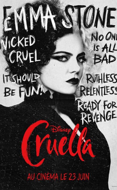 Cruella, affiche personnage Emma Stone