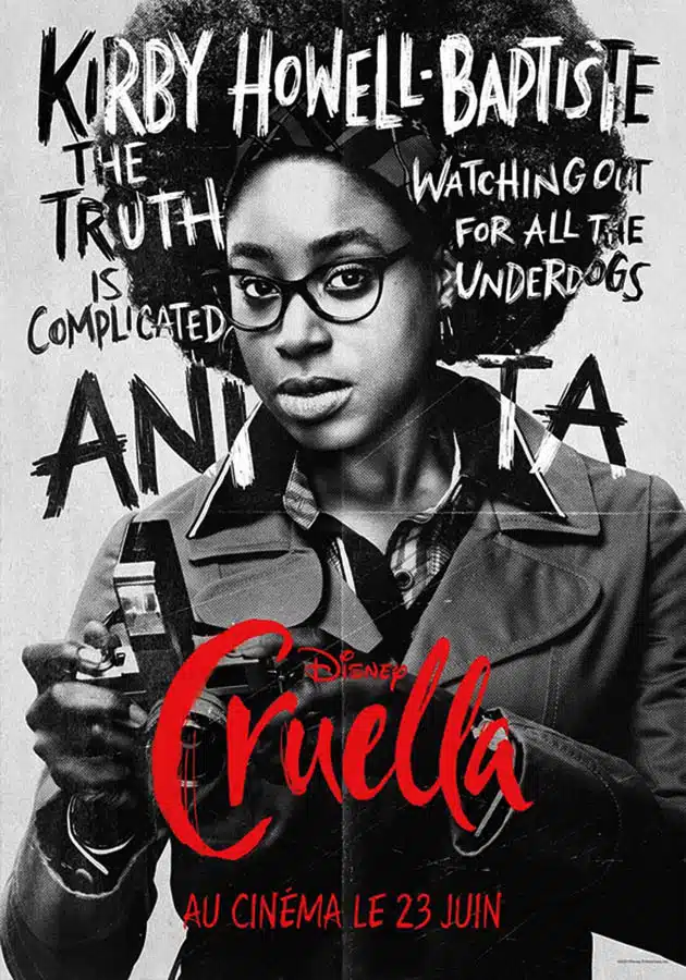cruella-affiche-personnage-howell-baptiste Cruella, affiche personnage Kirby Howell-Baptiste