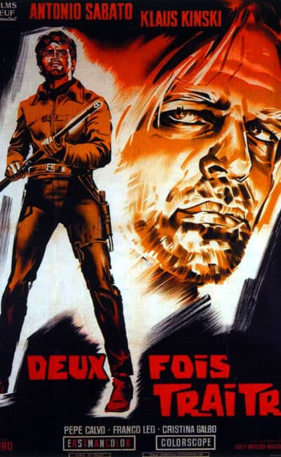 Deux fois traitre, affiche du film (Klaus Kinski)