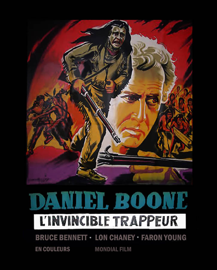 Daniel Boone L'invincible trappeur, reproduction affiche retravaillée