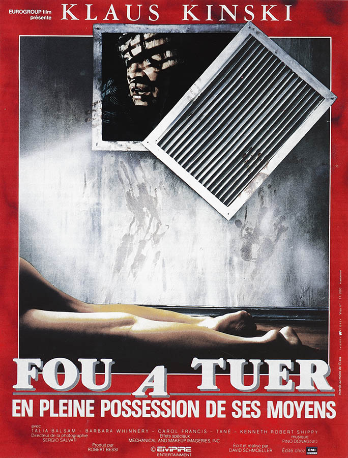 Crawlspace en pleine possession de ses moyens, avec Klaus Kinski, affiche