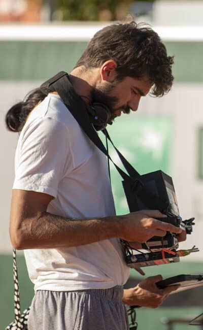 Quentin Reynaud sur le tournage de 5ème Set