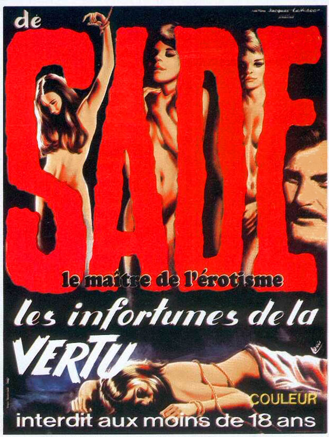 Les infortunes de la vertu de Sade, affiche du film de Jess Franco