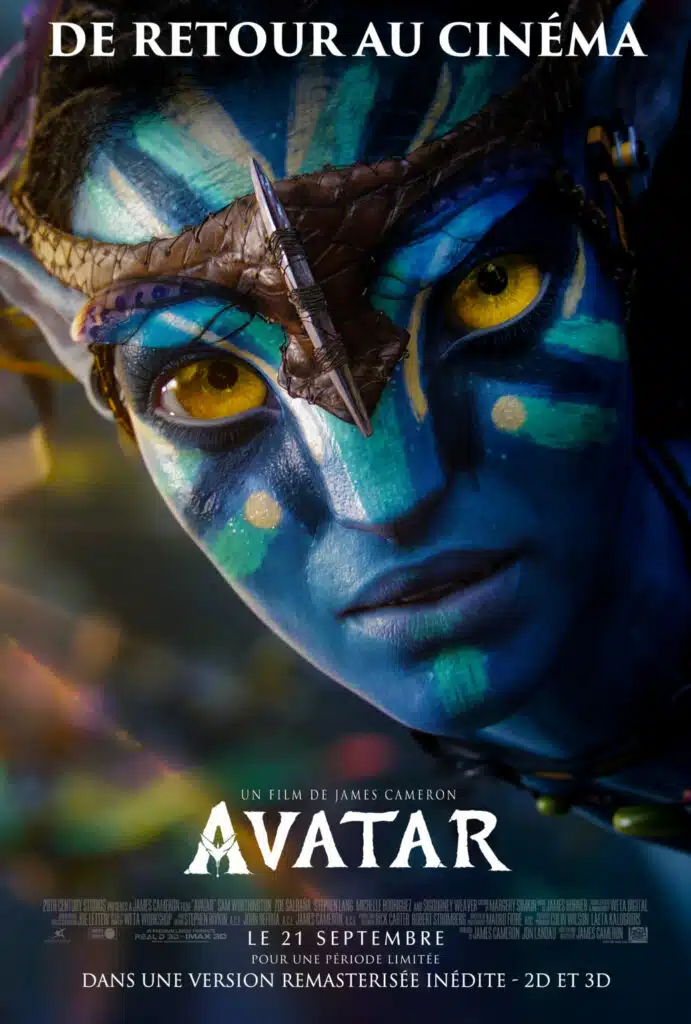 Avatar, affiche de la reprise du film de James Cameron