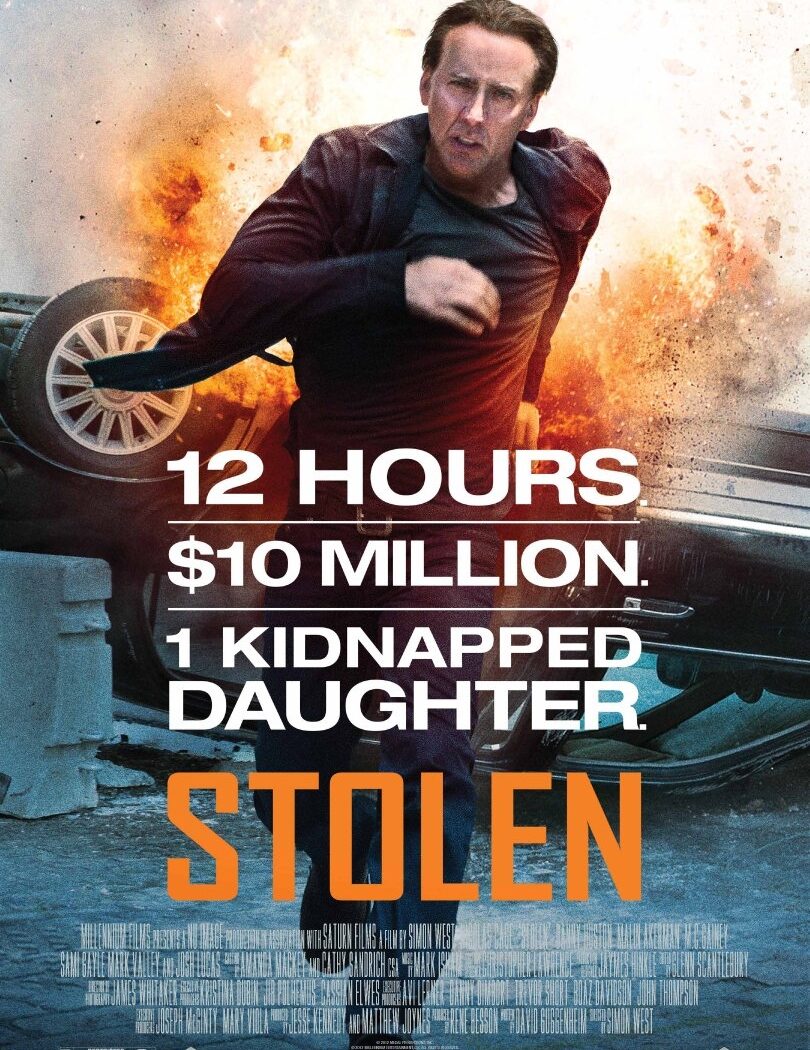 Affiche américaine de Stolen, 12 heures avec Nicolas Cage
