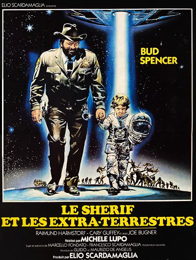 Le shérif et les extra-terrestres, affiche du film avec Bud Spencer