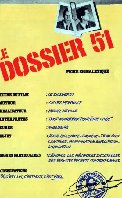 Affiche du "Dossier 51" de Michel Deville