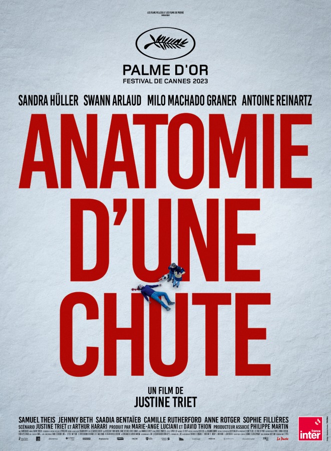 Affiche d'Anatomie d'une chute de Justine Triet, Palme d'or au Festival de Cannes 2023