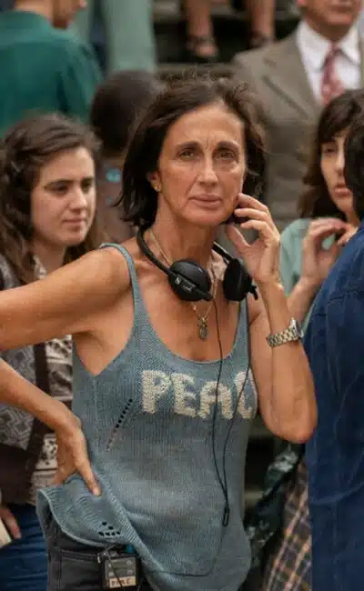 Silvia Munt sur le tournage de En bonne compagnie.
