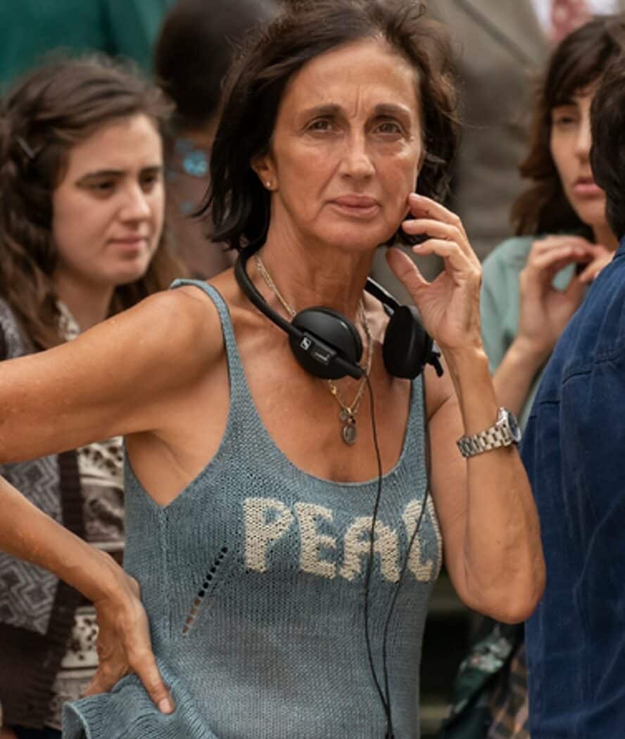 Silvia Munt sur le tournage de En bonne compagnie.