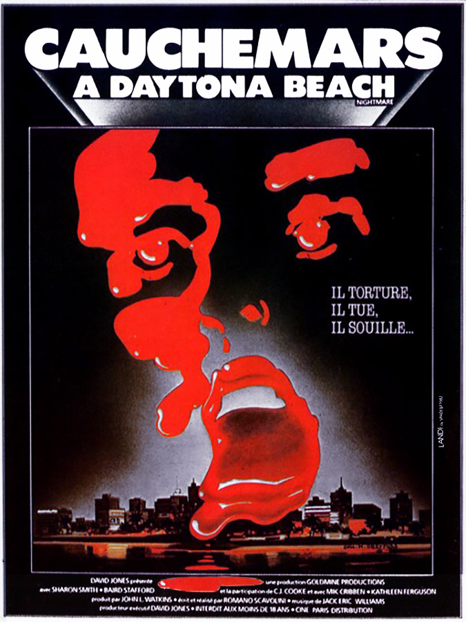 Cauchemars à Daytona Beach, affiche de John Landi du film de Romano Scavolini