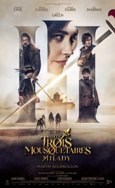 Les trois mousquetaires Milady, affiche du film de Martin Bourboulon