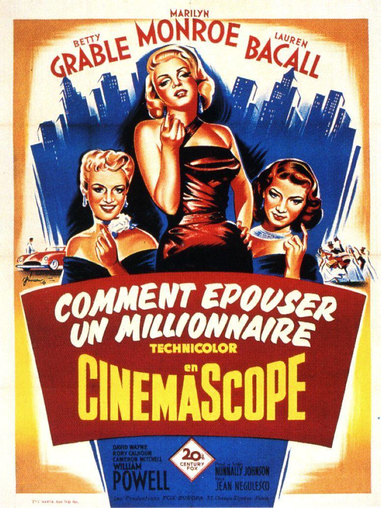 Marilyn Monroe dans Comment épouser un millionnaire (affiche)
