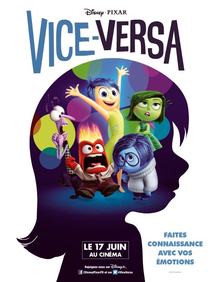Affiche de Vice-Versa (2015), produit par Pixar