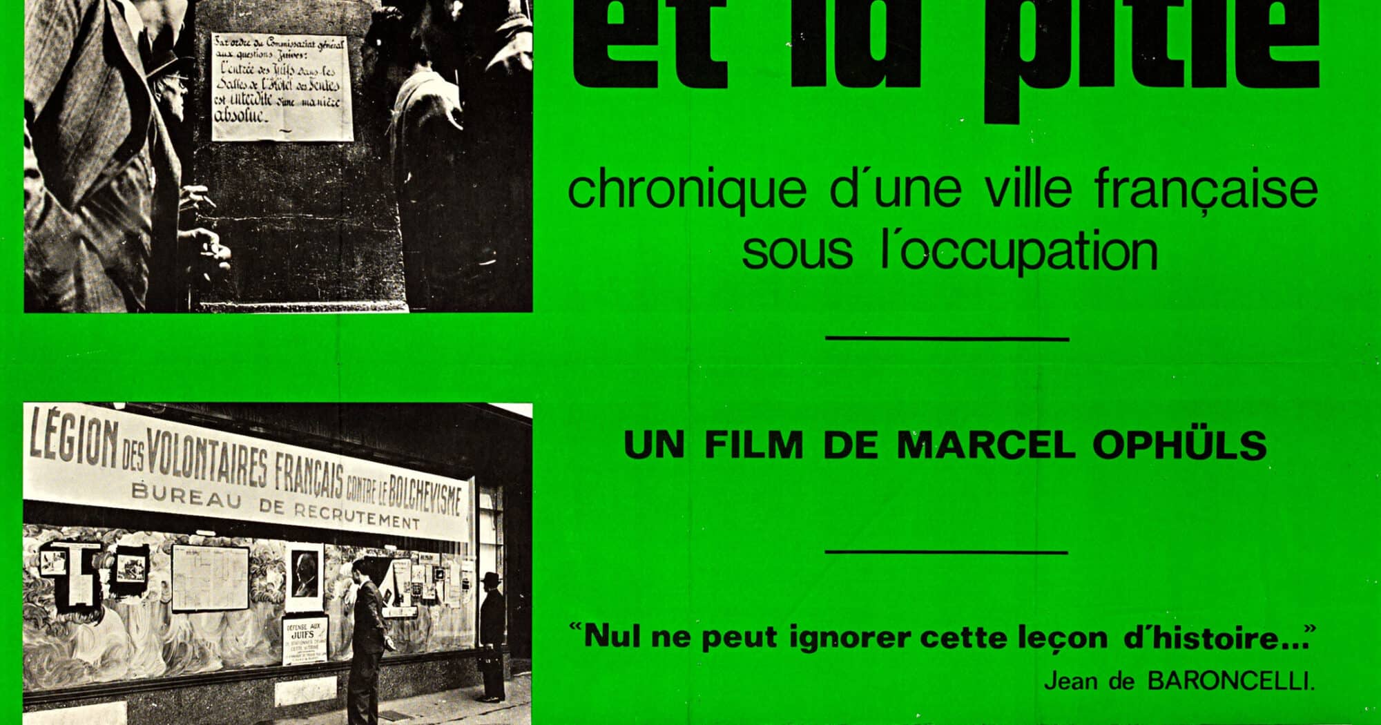 Affiche du documentaire "Le chagrin et la pitié" (1969)