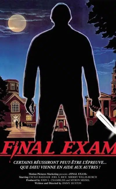 Jaquette vidéo d'Examen Final de Jimmy Huston chez Uncut vidéo (Final Exam)