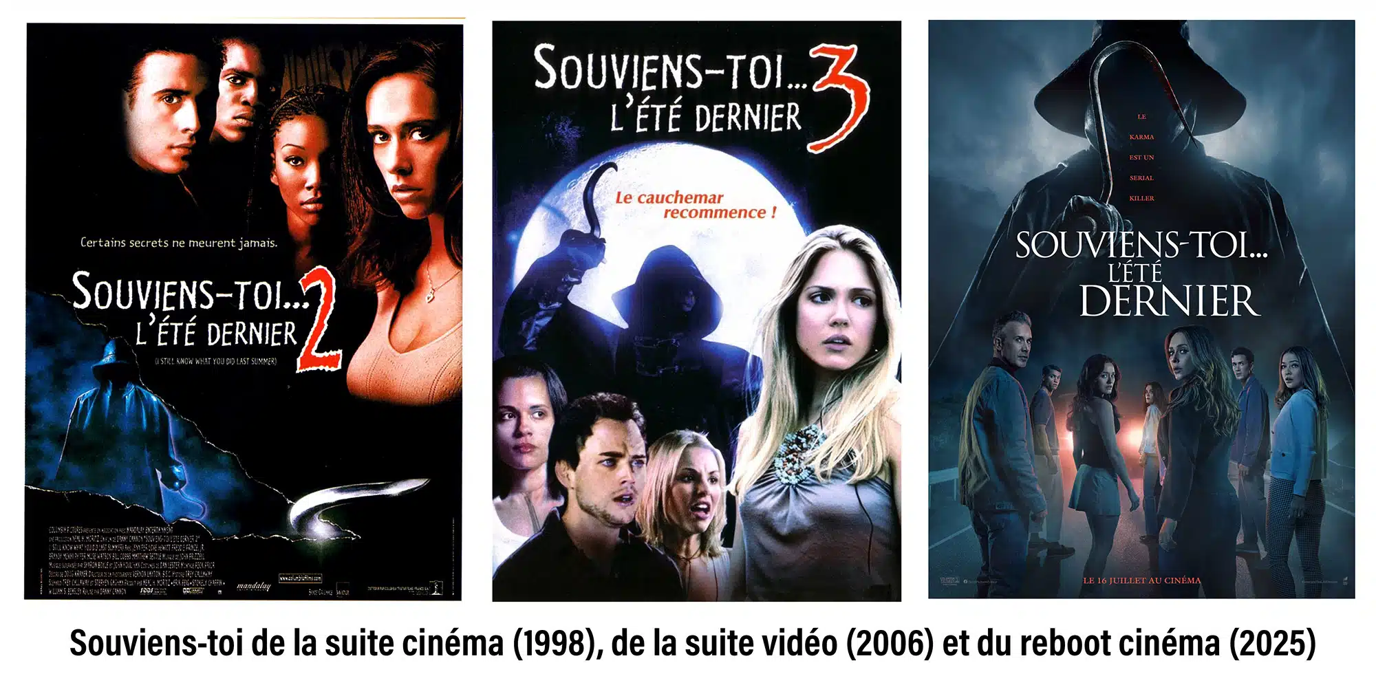 Affiche de Souviens-toi l'été dernier 2, Souviens-toi l'été dernier 3 et Souviens-toi l'été dernier 2025