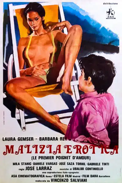 Affiche de L'infirmière a le feu aux fesses, avec Laura Gemser.