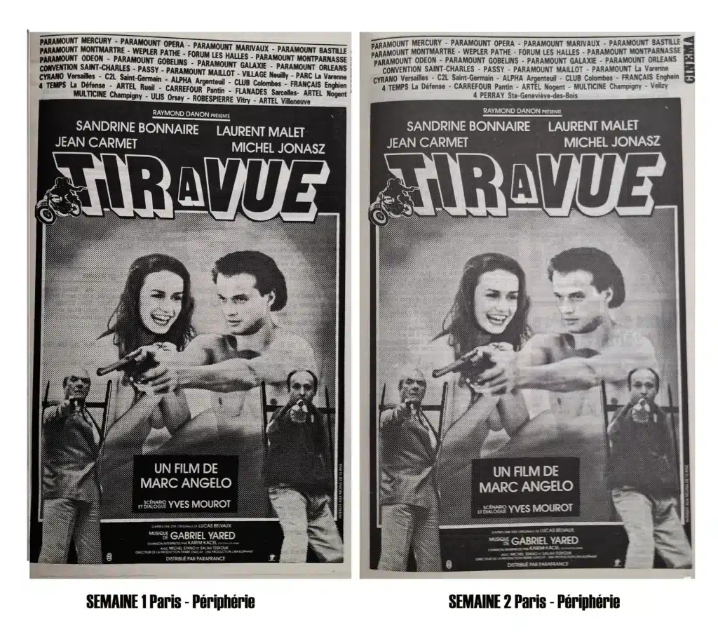 Tir à vue de Marc Angelo, dans le Pariscope, Septembre 1984