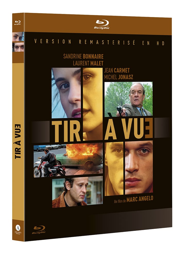 Jaquette fourreau de Tir à vue de Marc Angelo avec Sandrine Bonnaire - Edition Arcadès