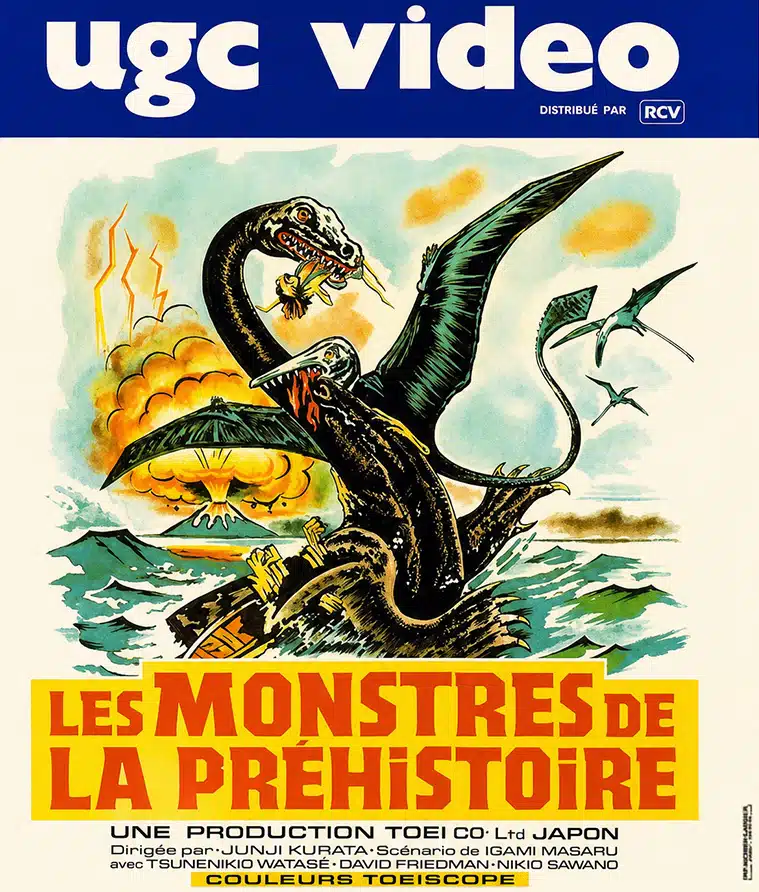 Les Monstres de la préhistoire, édité par UGC en VHS, en 1986