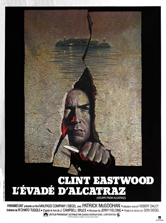 Affiche de L'évadé d'Alcatraz avec Clint Eastwood