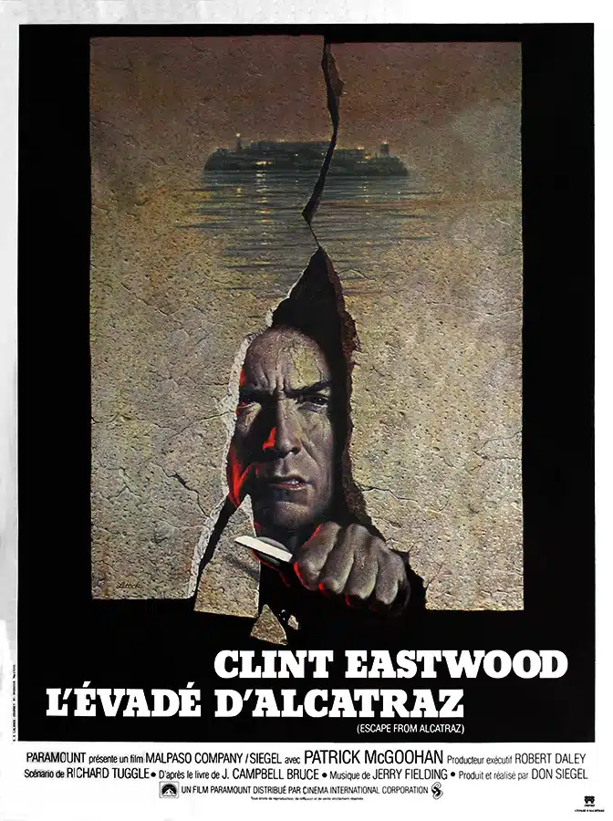 Affiche de L'évadé d'Alcatraz avec Clint Eastwood