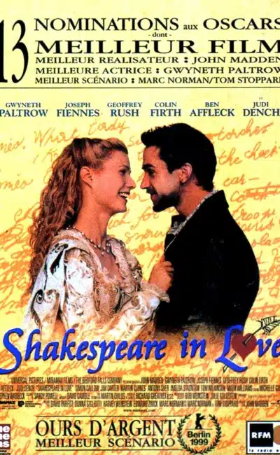 Affiche française de "Shakespeare in Love" (1998) de John Madden