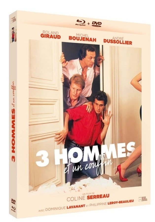 Jaquette du blu-ray de 3 hommes et un couffin édité par Rimini Editions.