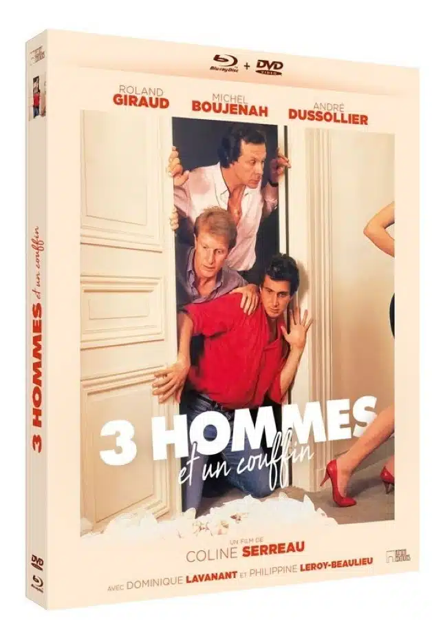 Jaquette du blu-ray de 3 hommes et un couffin édité par Rimini Editions.